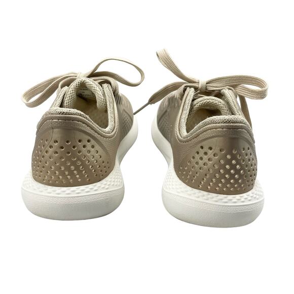 CROCS LiteRide Pacer Women's Metallic Champagne Gold Sneakers Sz 5 - Picture 10 of 12